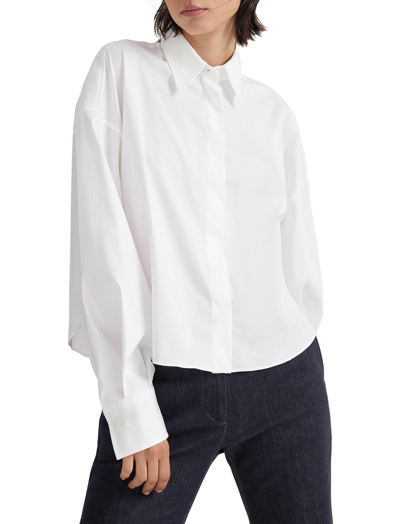 Shirt with band collar