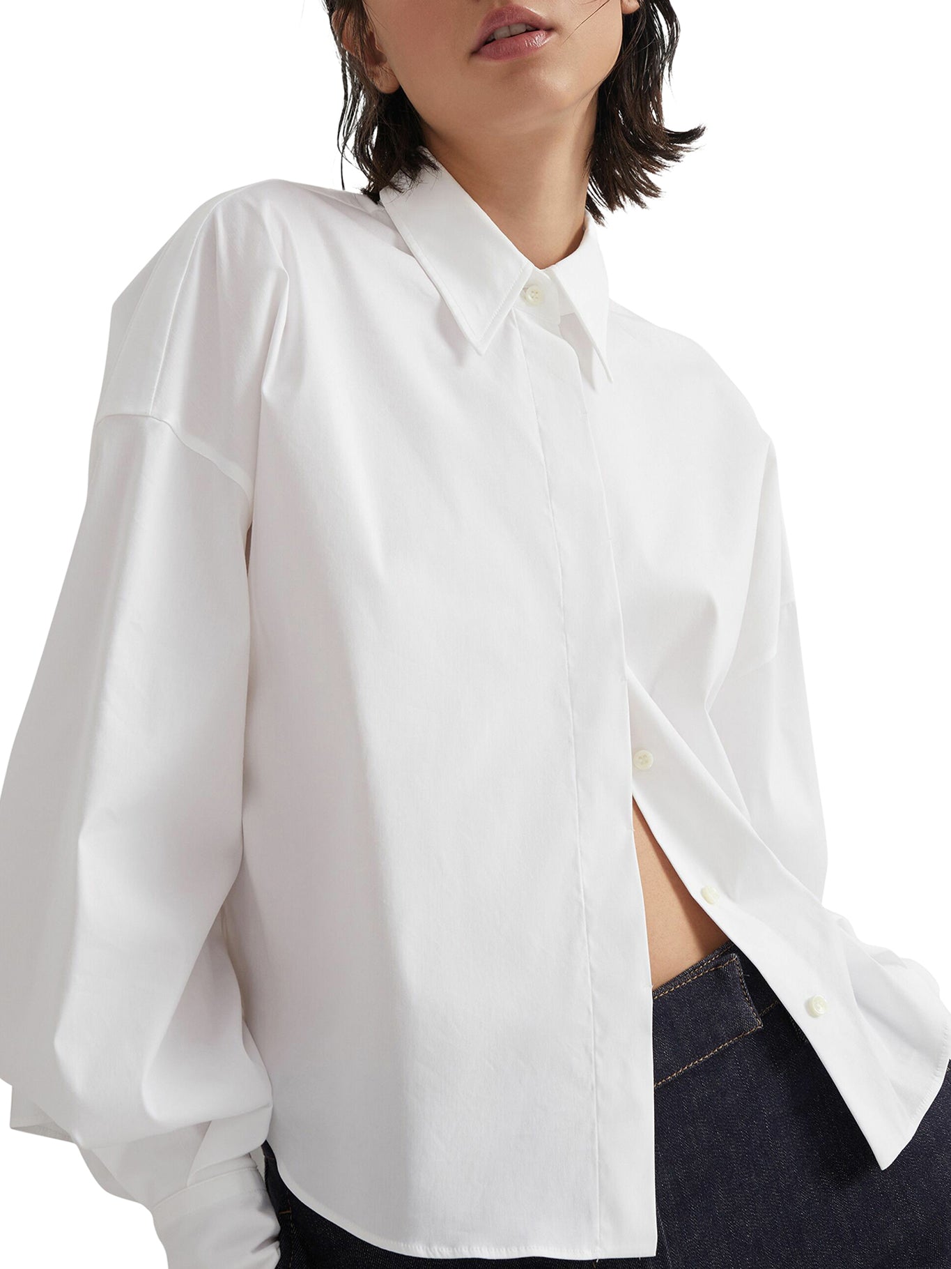 Shirt with band collar