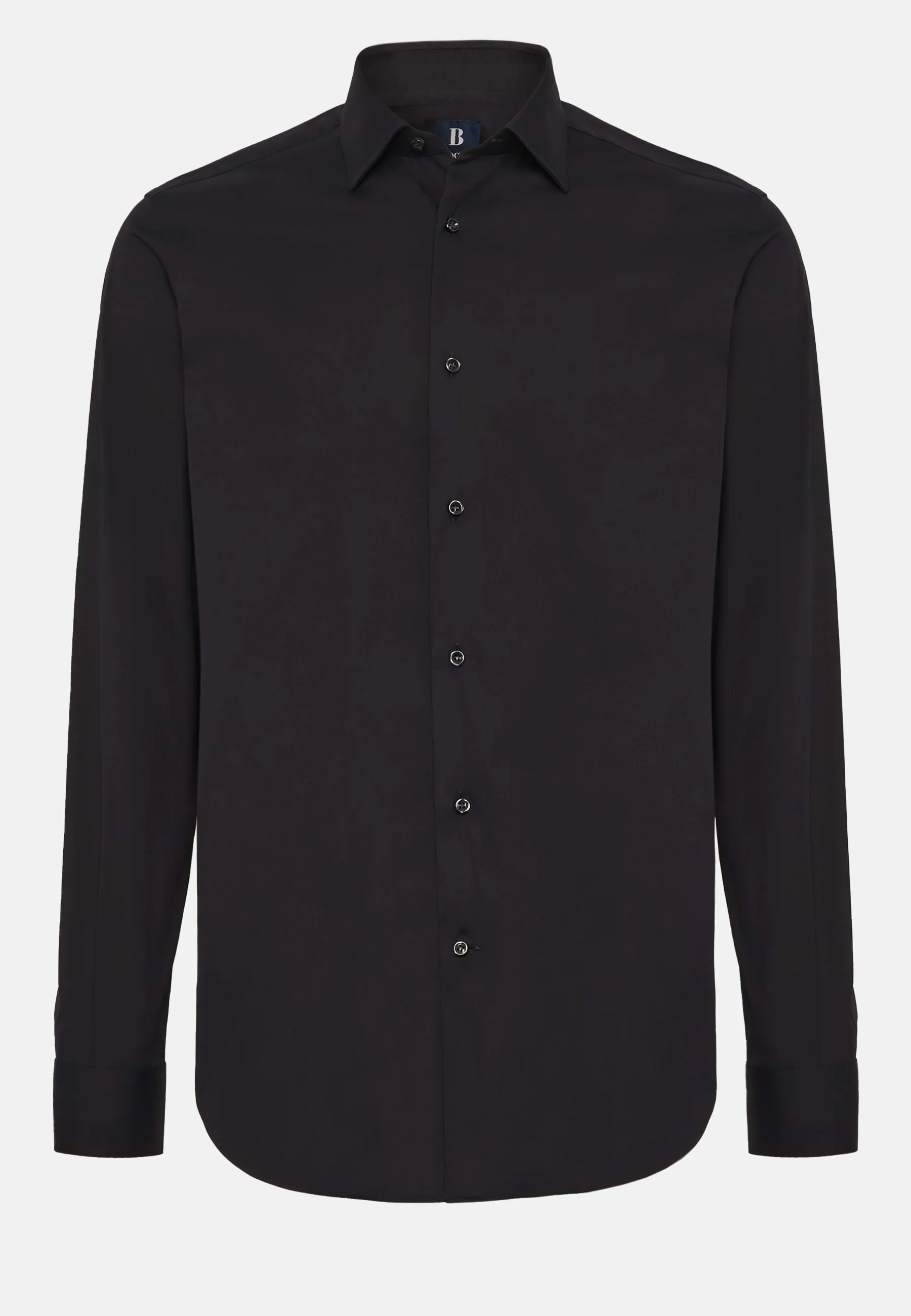 Slim Fit Navy Shirt in Stretch Cotton