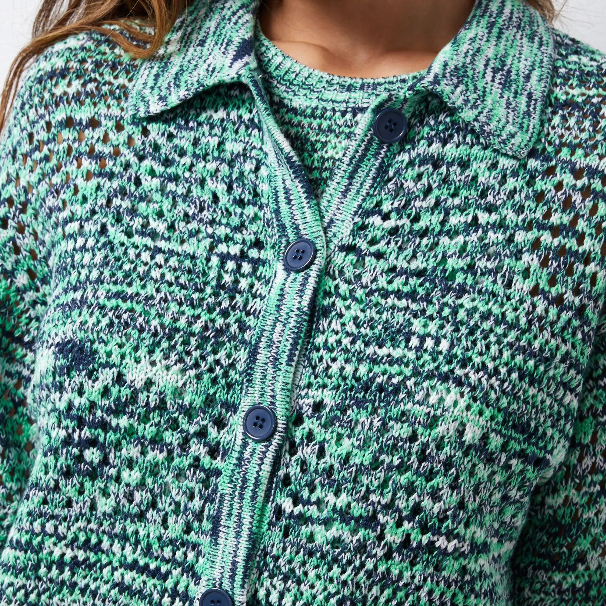 Space-dye Crochet Cardigan