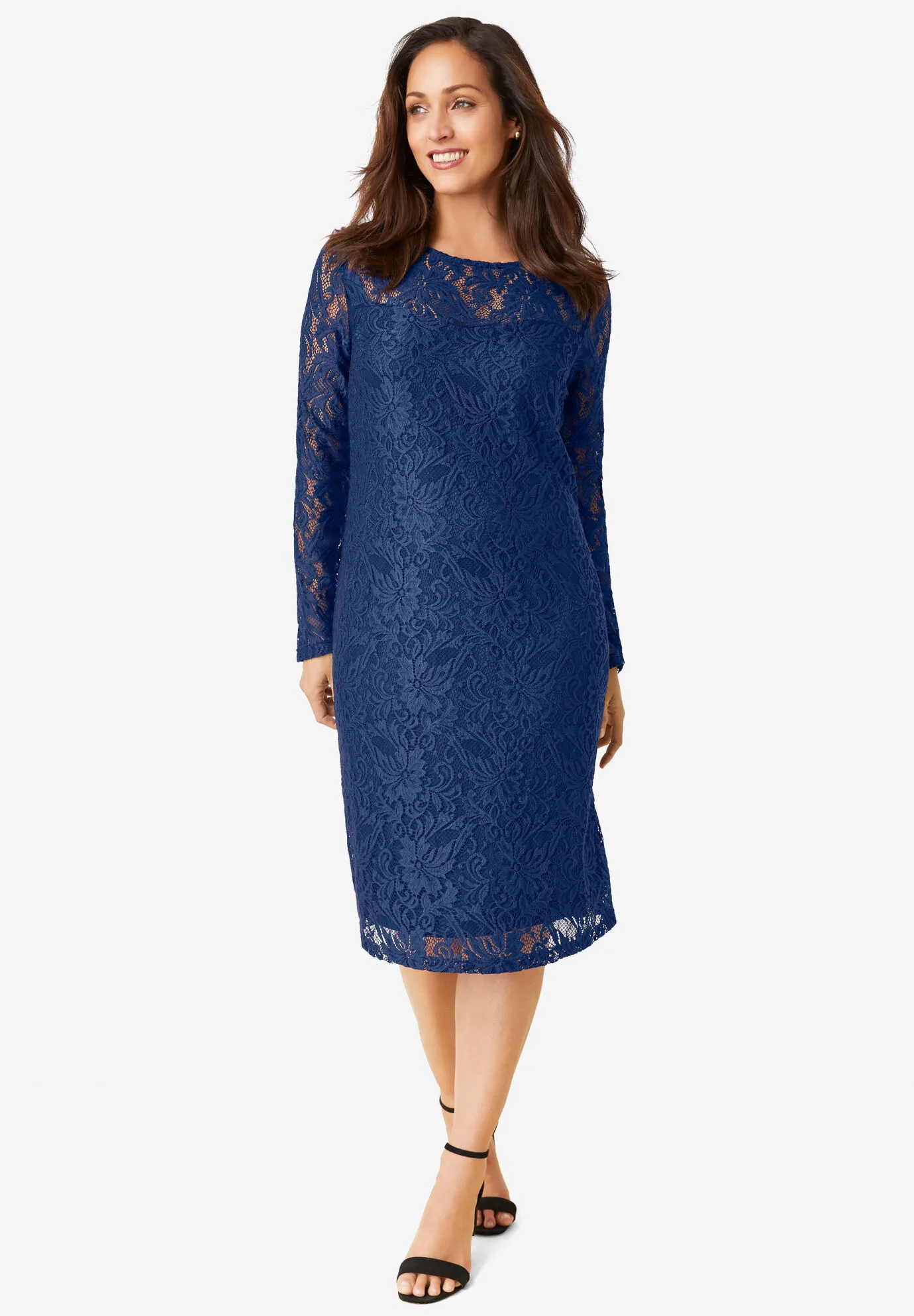 Stretch Lace Shift Dress