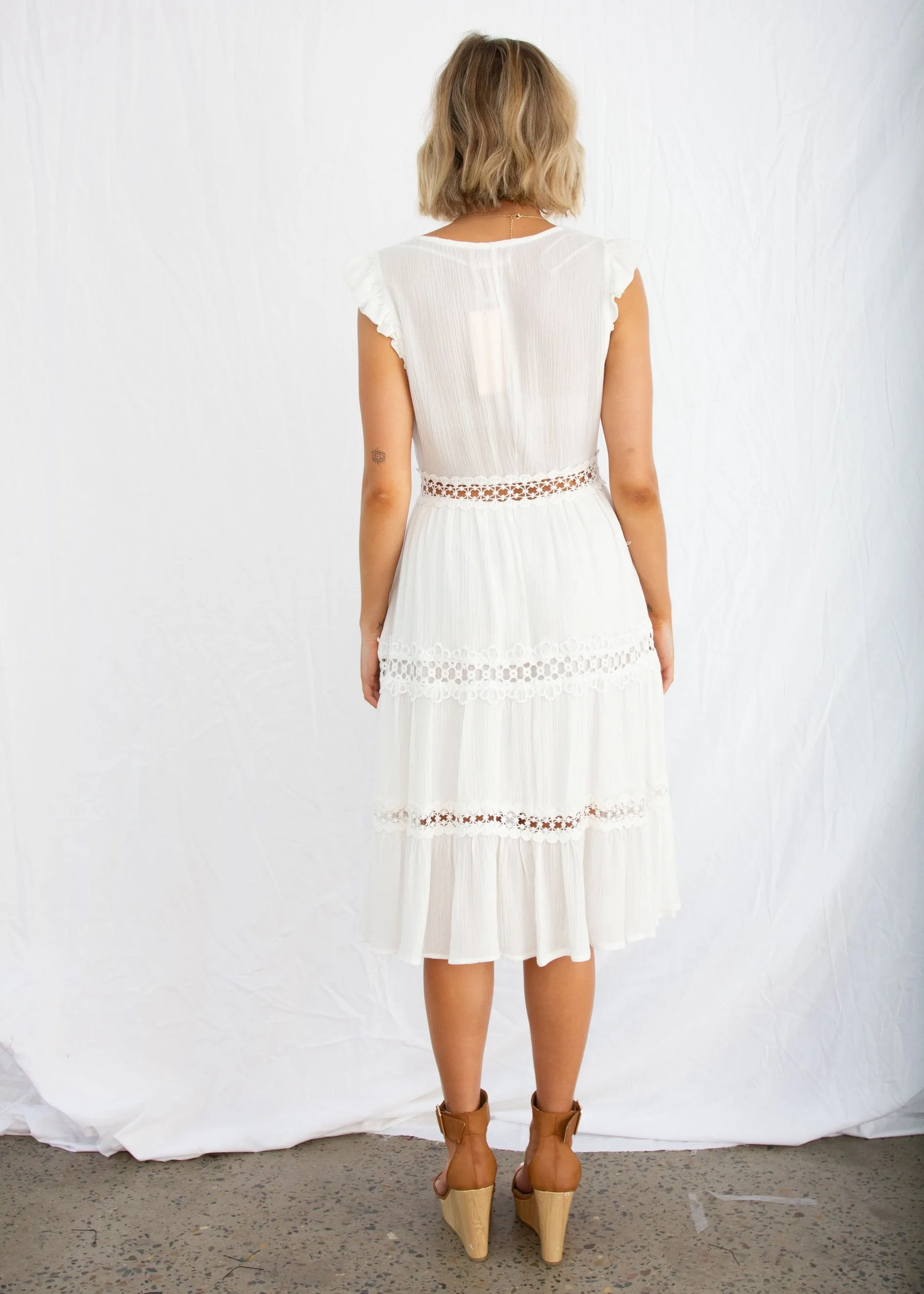 Summer Field Midi Dress - White