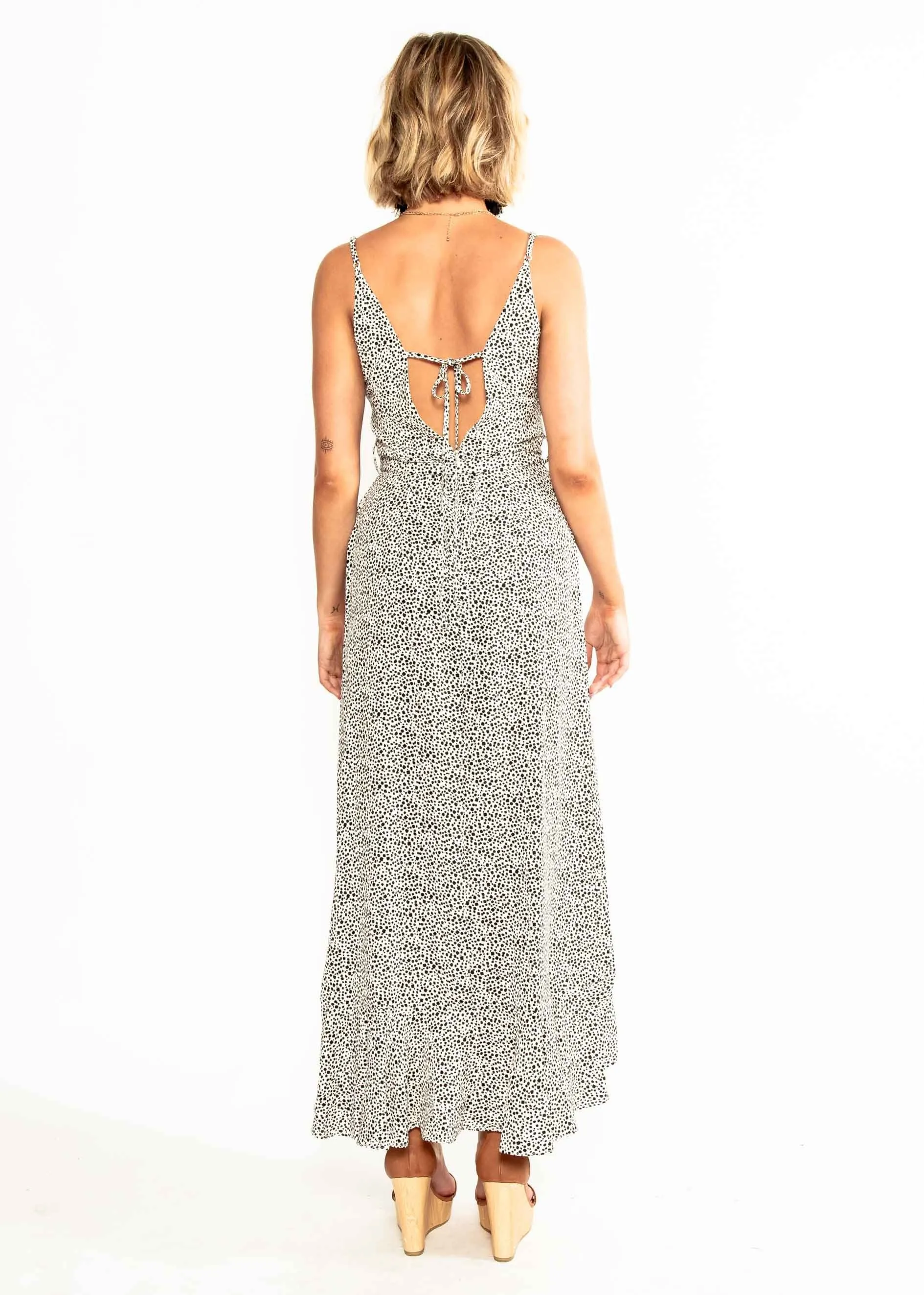 Sweet Fling Midi Dress - White Spot