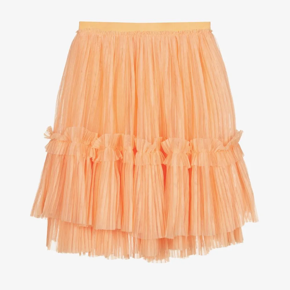 Teen Girls Orange Tulle Skirt