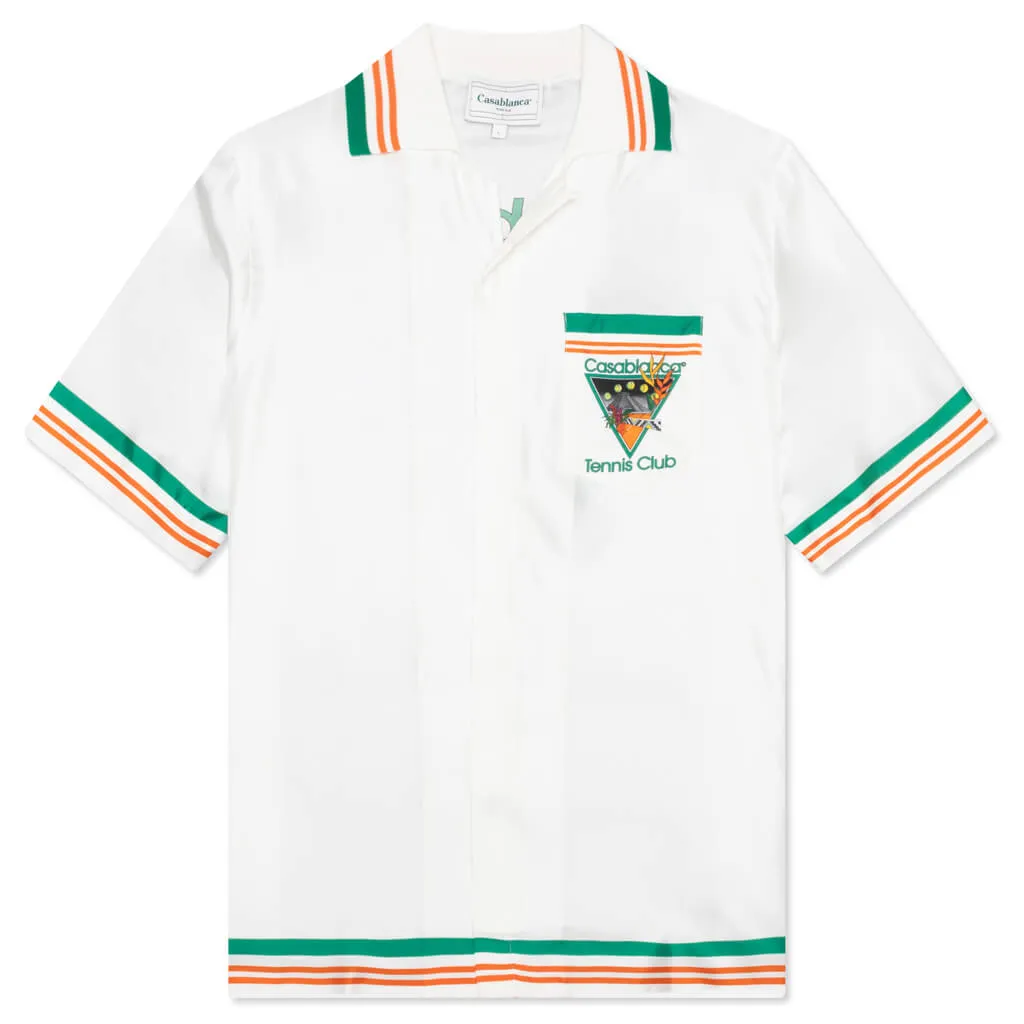 Tennis Club Icon Silk Twill Shirt - White