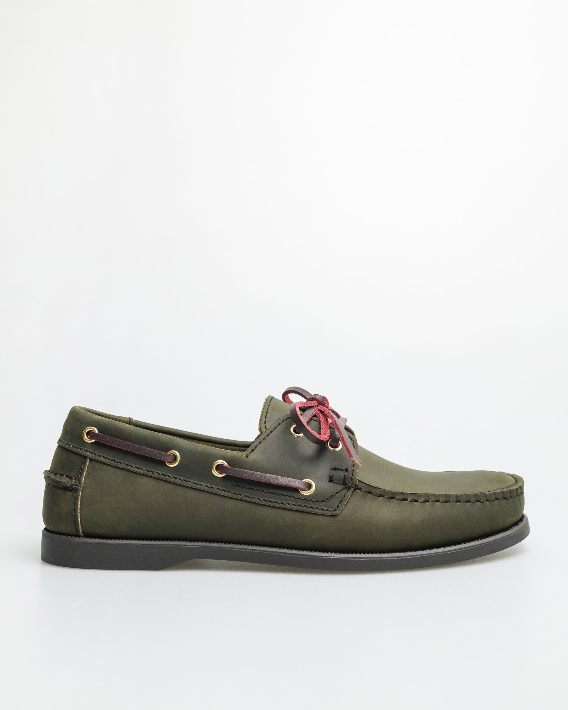 Tomaz C328A Men's Leather Boat Shoes (Green)