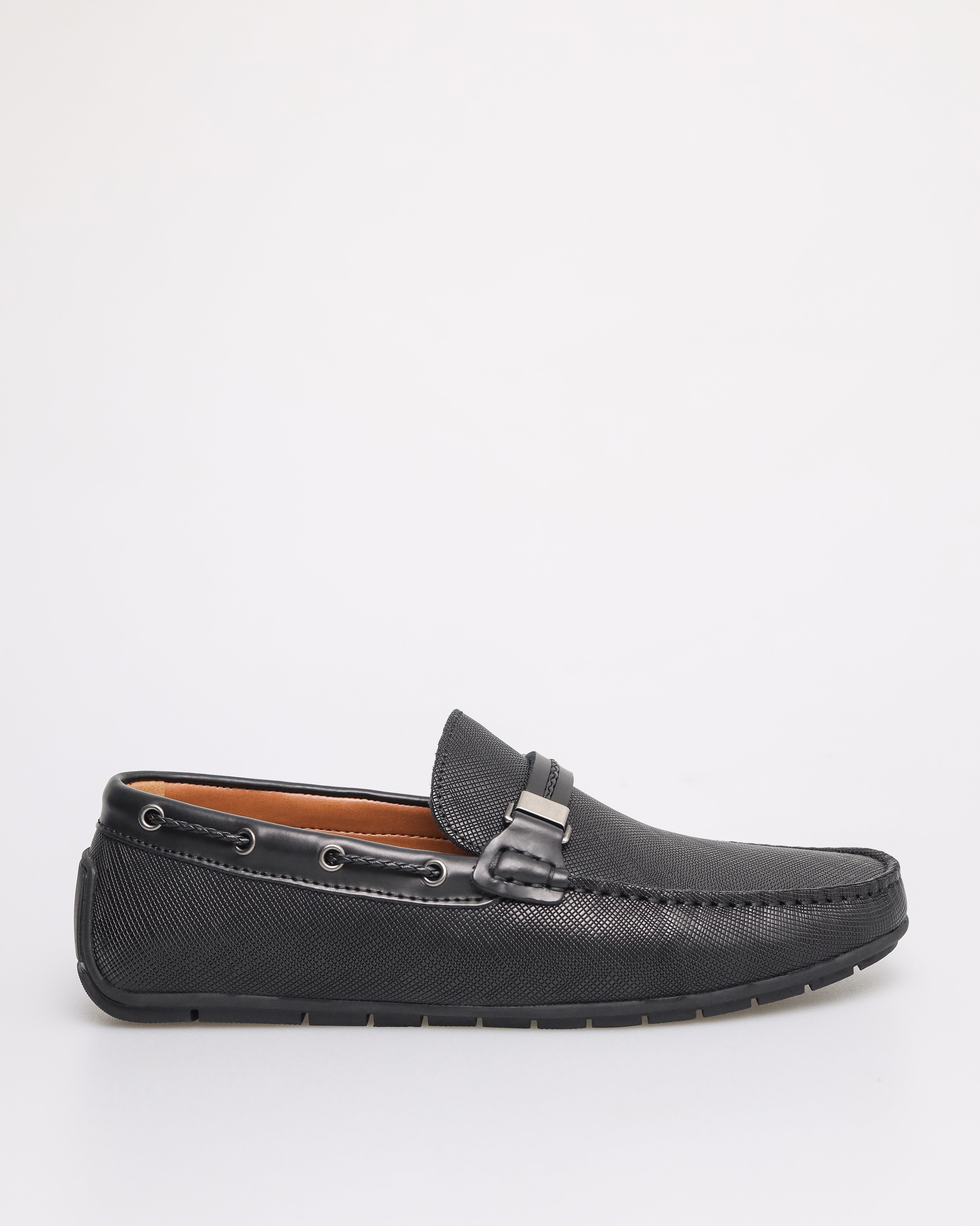 Tomaz C432 Men's Buckle Moccasins (Black)