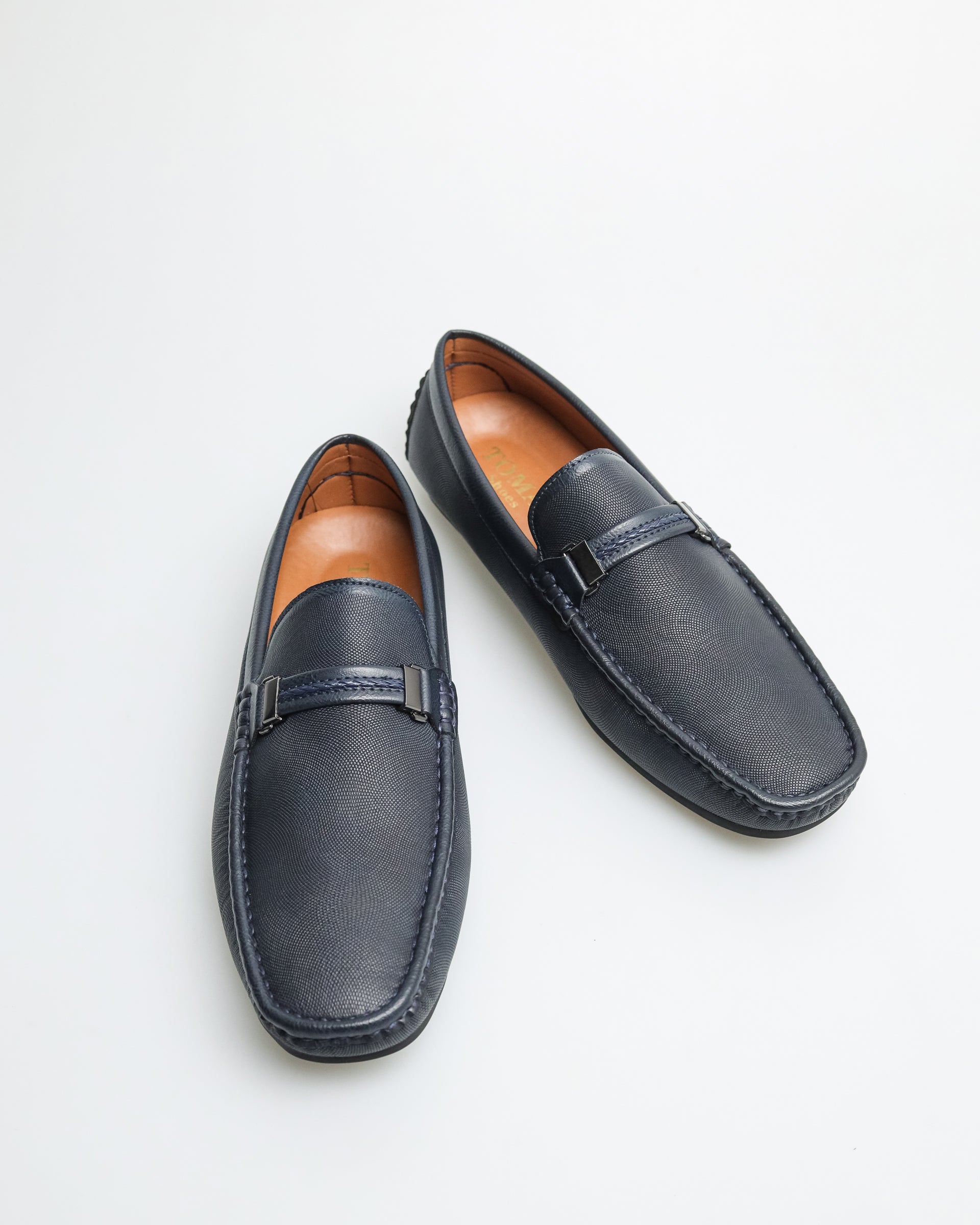 Tomaz C438 Men's Buckle Moccasins (Navy)