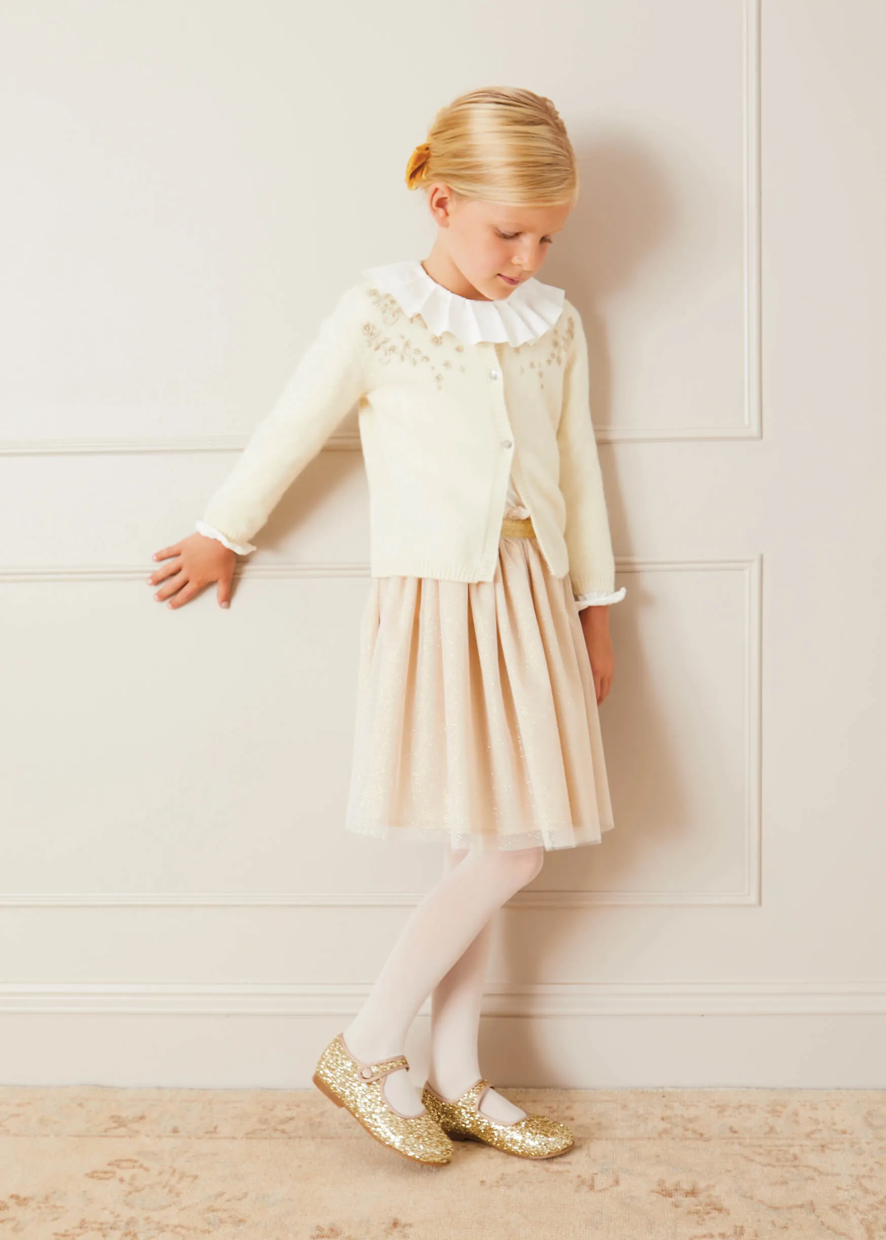 Tulle Glittery Skirt in Gold (18M-10Y)