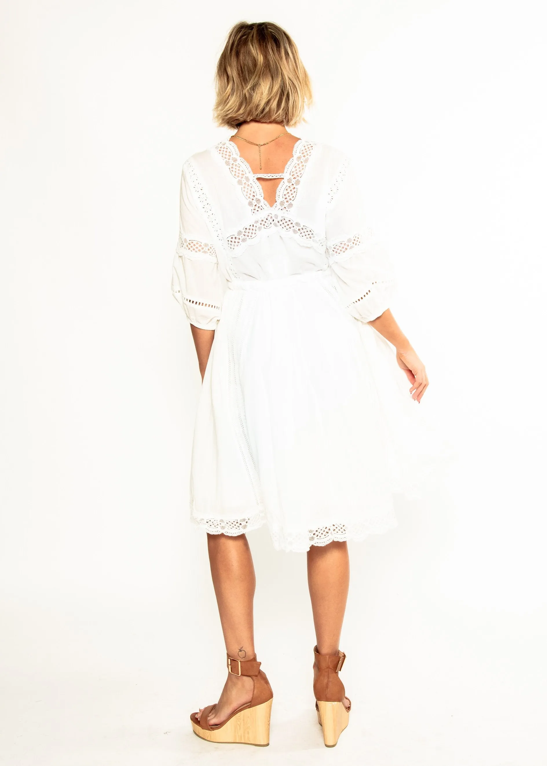 We Are Free Cotton Midi Dress - White