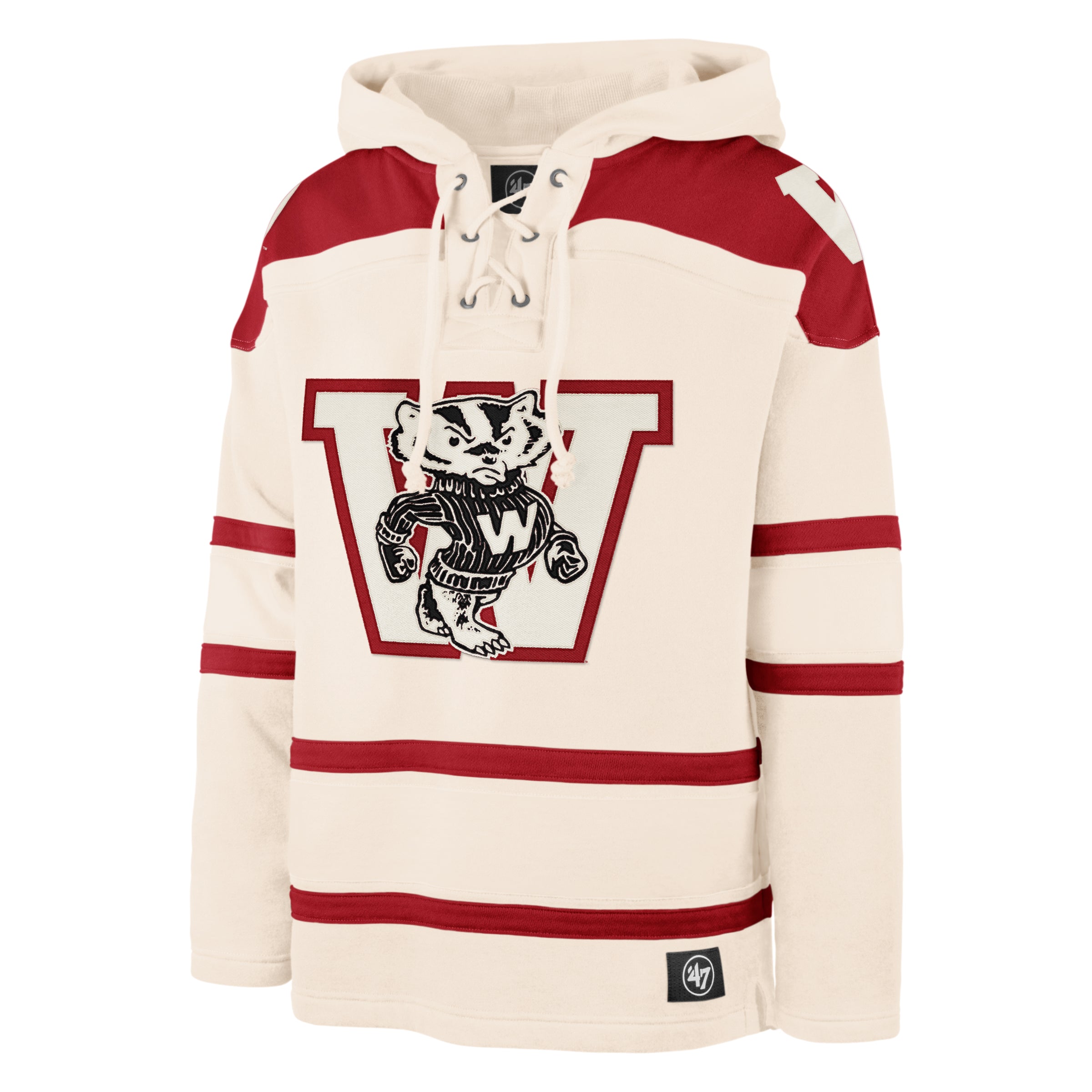 WISCONSIN BADGERS VINTAGE SUPERIOR '47 LACER HOOD