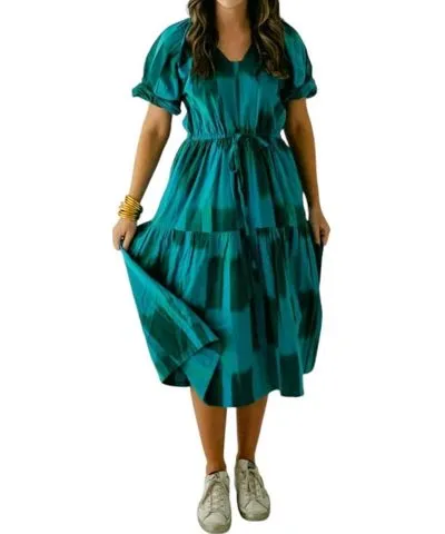 WKND WYFR Wyfr St. Barth's Midi Dress In Turquoise Ikat