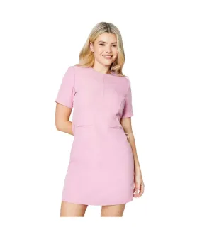 Womens/ladies tailored half-sleeved shift dress pink Dorothy Perkins