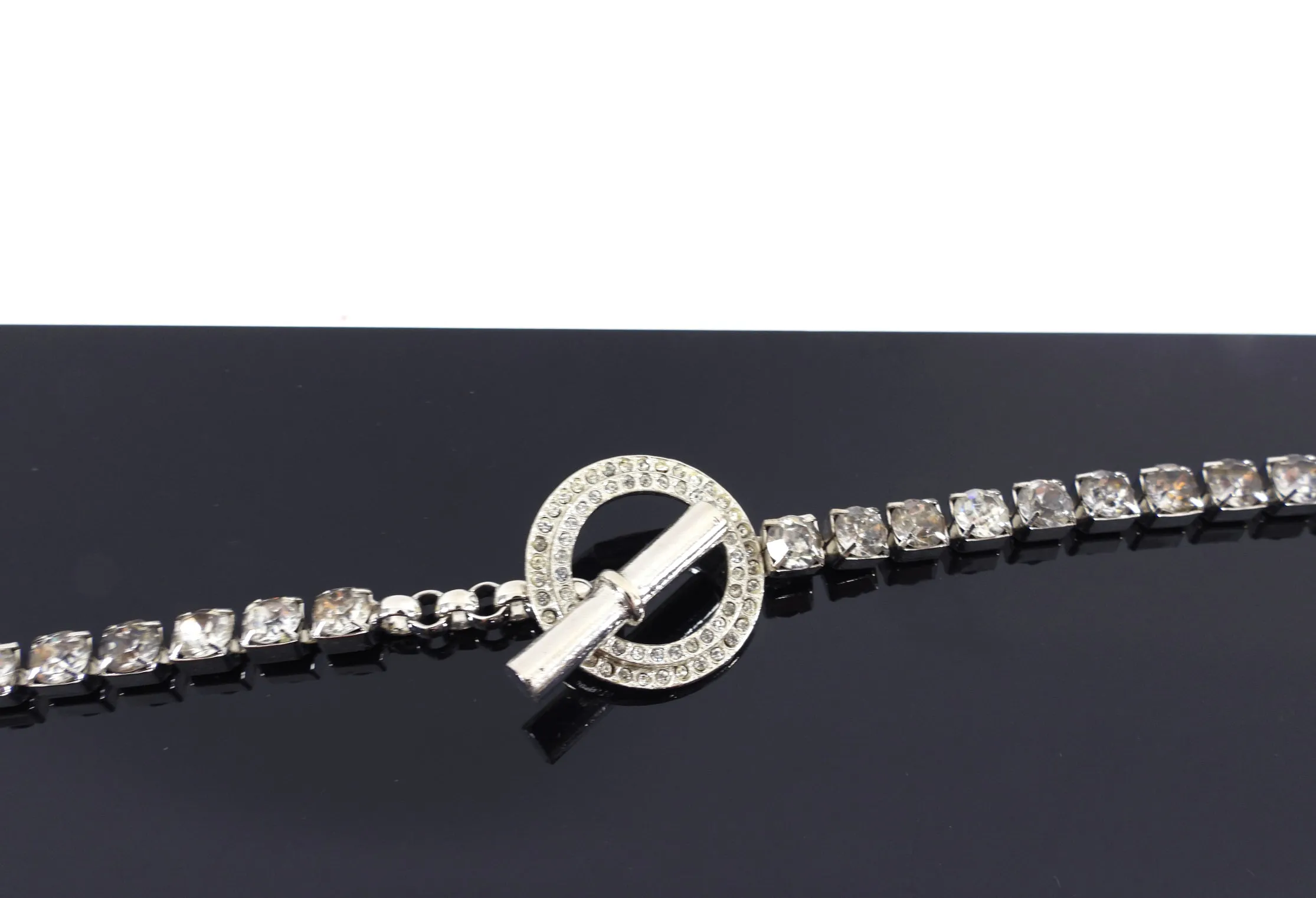 Yves Saint Laurent Vintage 1970's Crystal Rhinestone Belt - 25-29